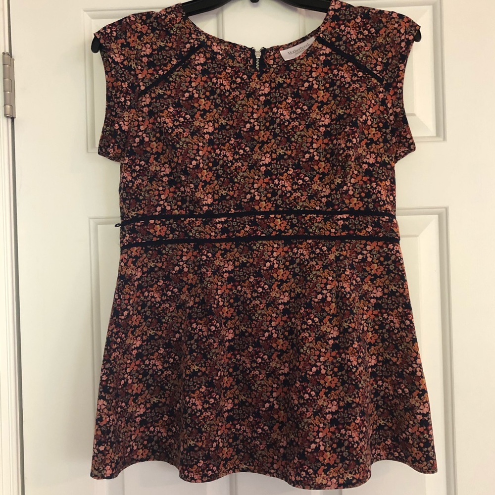Motherhood Maternity Flowered Short Sleeve Top